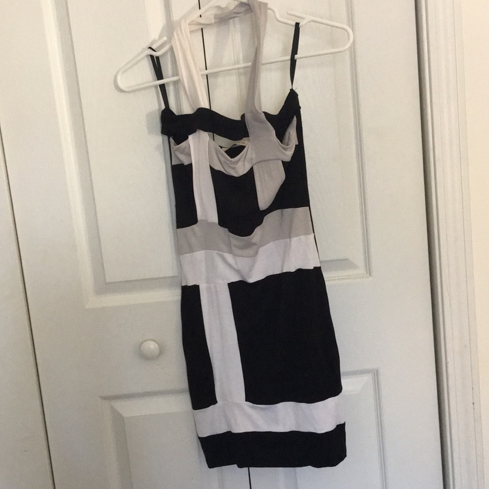 Black white and gray dres